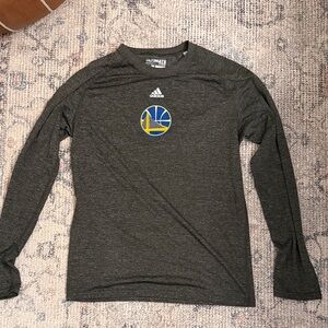 adidas Gray Golden State Warriors Long Sleeve Performance Shirt